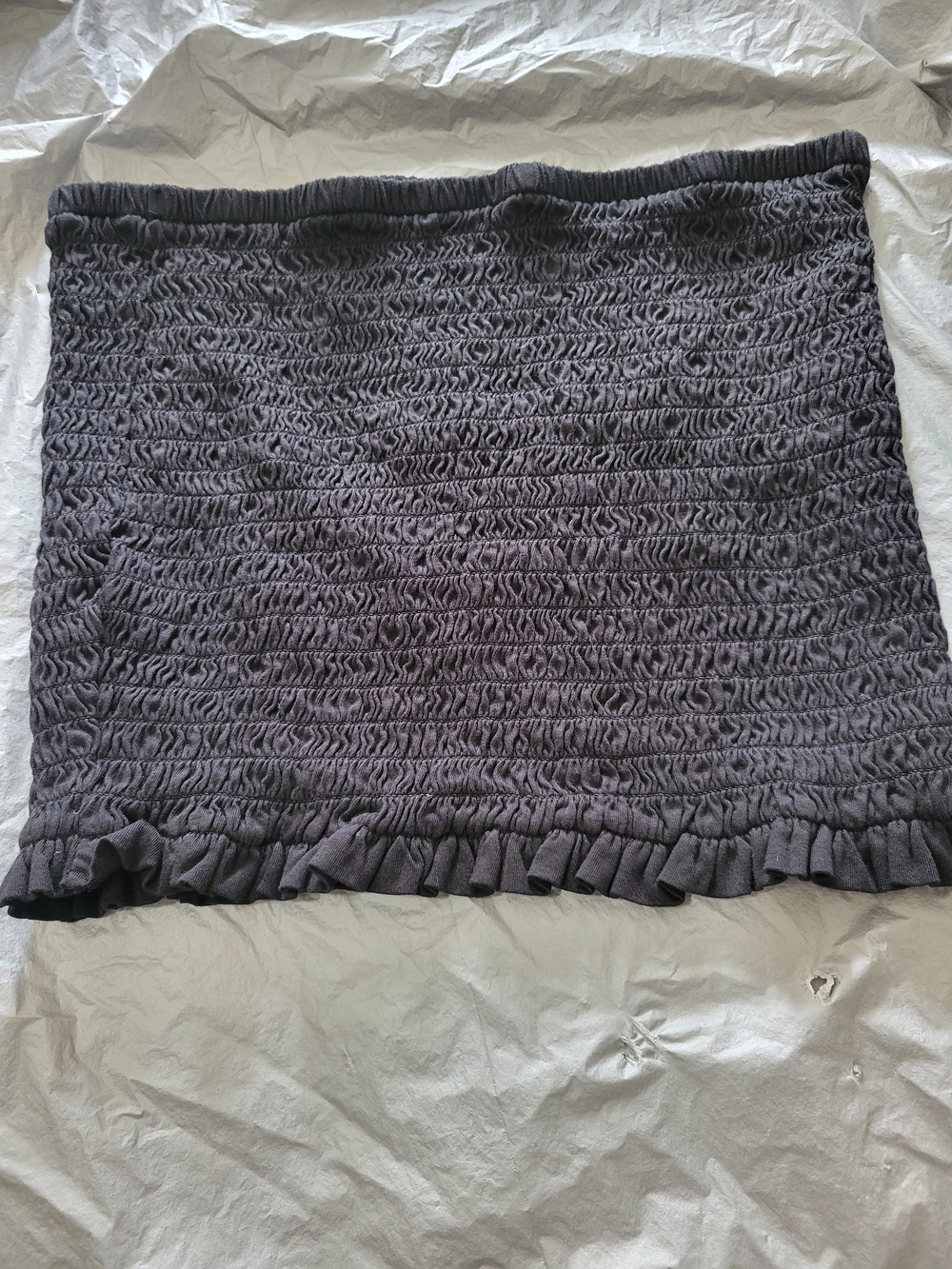 J. Crew Black Smocked Strapless Crop Top - Picture 2 of 3